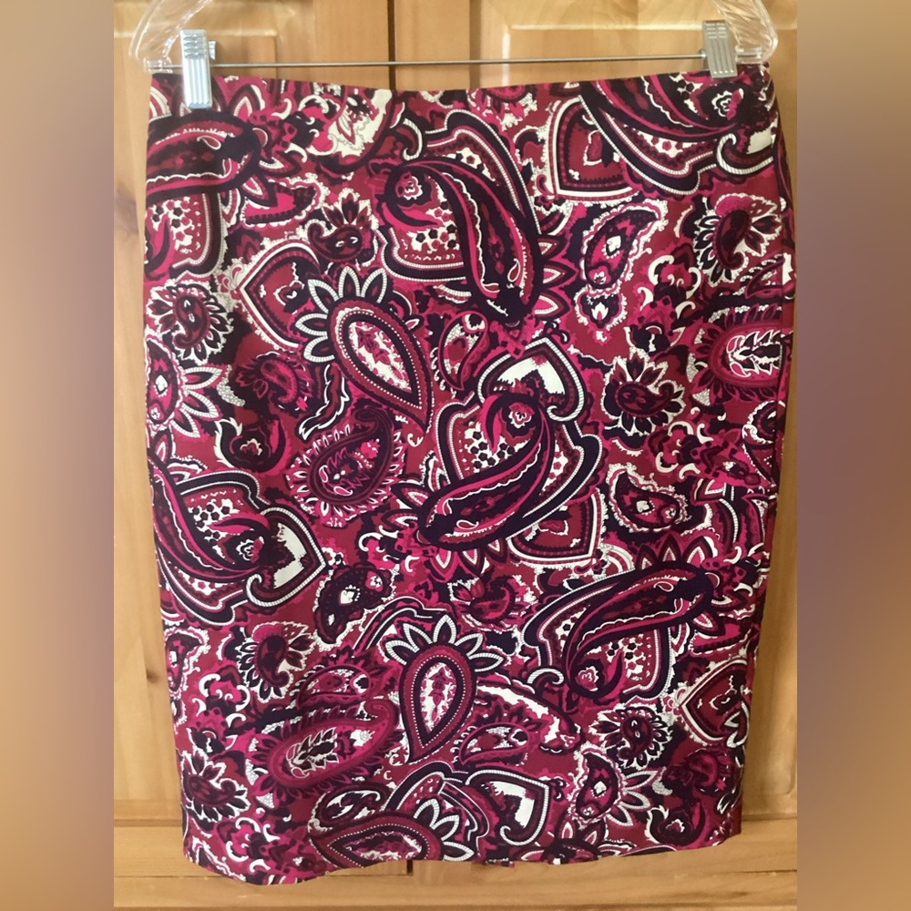 Talbots pencil skirt Navy Hot Pink 8